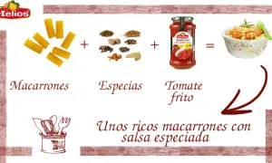 Macarrones con tomate, especias y tomate frito para crear unos ricos macarrones con salsa especiada.