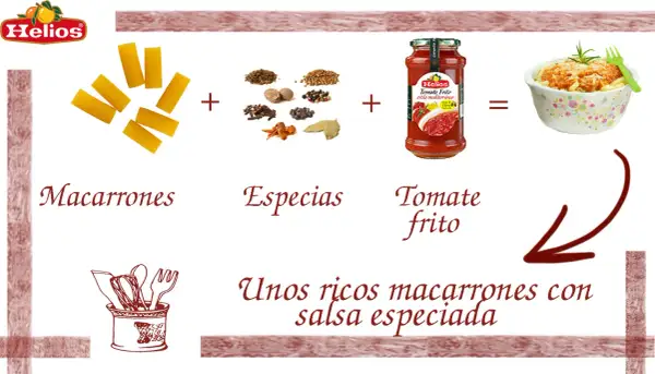 Macarrones con tomate, especias y tomate frito para crear unos ricos macarrones con salsa especiada.